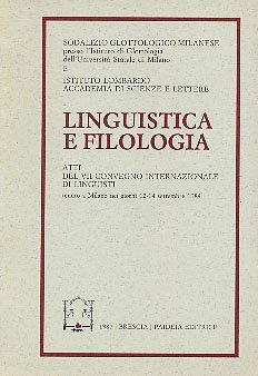 Linguistica e filologia - Atti del 7º Convegno internazionale di linguisti