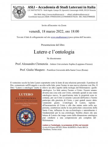 Lutero e l'ontologia – Zoom